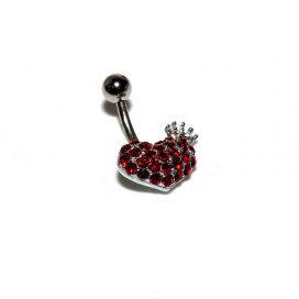 Heart and crown Bauchnabelpiercing