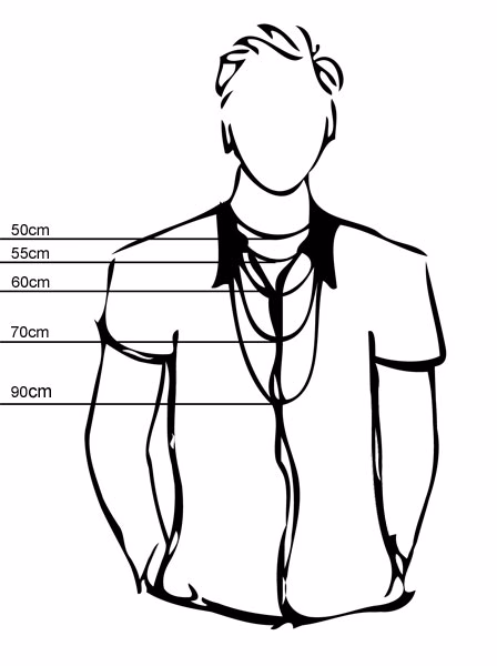 Men's necklace measuring guide