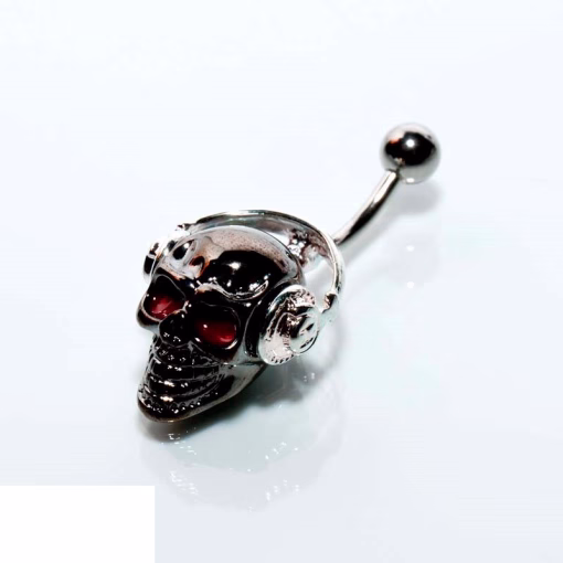Headphone-skull Bauchnabelpiercing