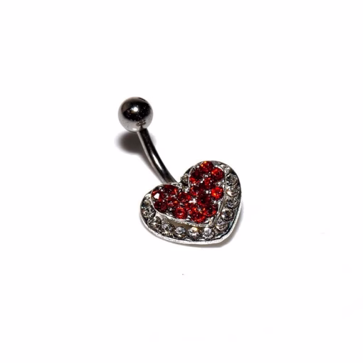 Crystal heart Bauchnabelpiercing