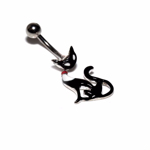Black cat Bauchnabelpiercing