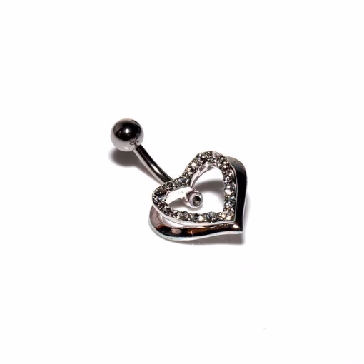 Crystal heart Bauchnabelpiercing