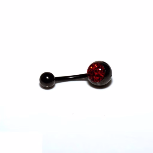 Black-red Bauchnabelpiercing
