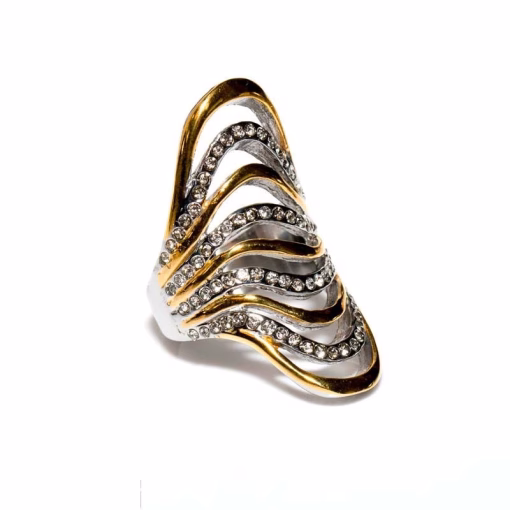 großen Zirkon Ring golden